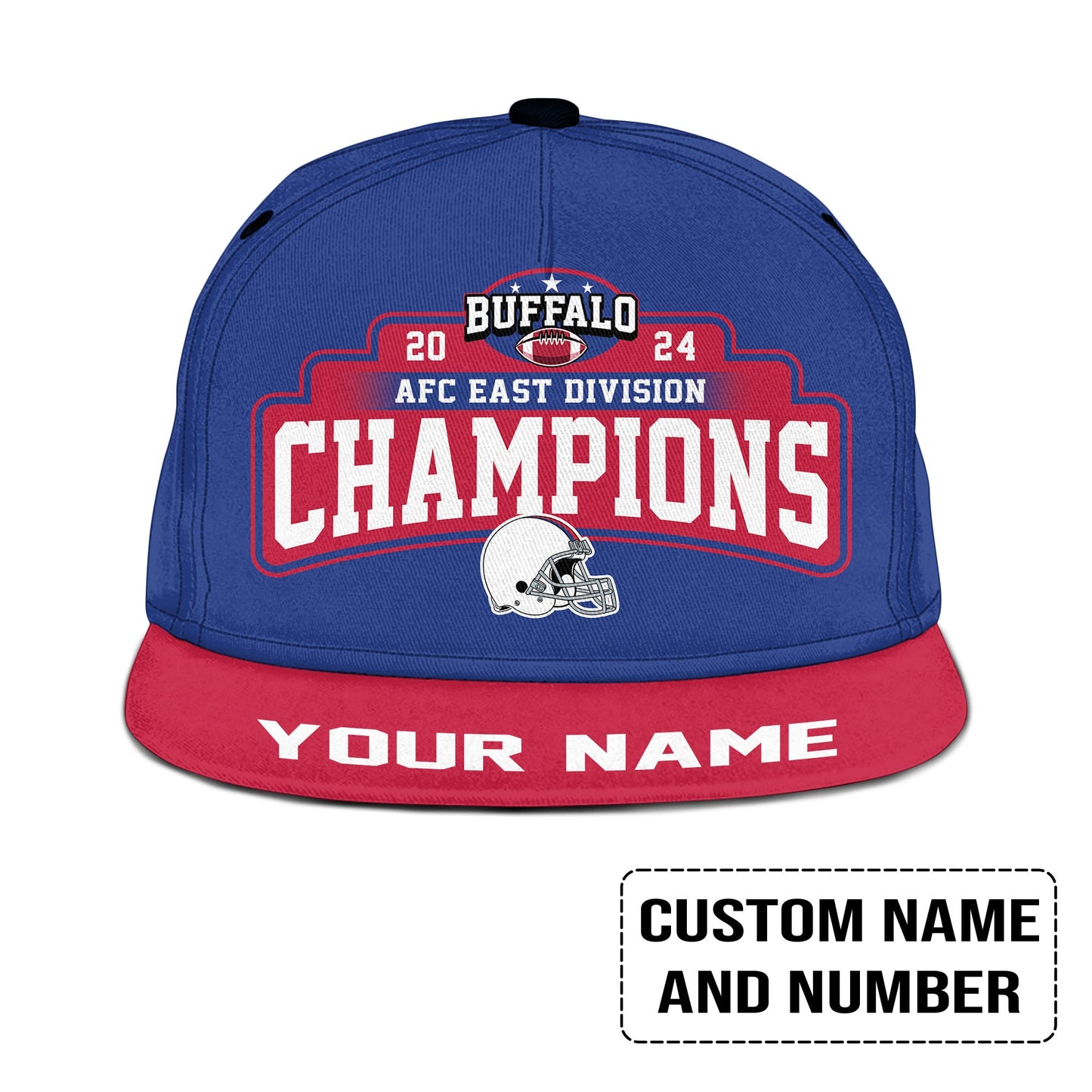 Buffalo American Football 2024 AFC East Champions Snapback Hat Cap Custom, Conquered The East Champs Buffalo Snapback Hat Cap