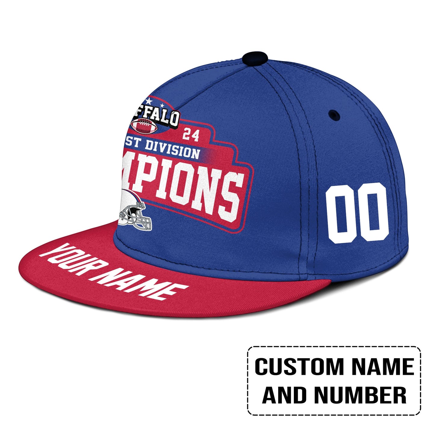 Buffalo American Football 2024 AFC East Champions Snapback Hat Cap Custom, Conquered The East Champs Buffalo Snapback Hat Cap