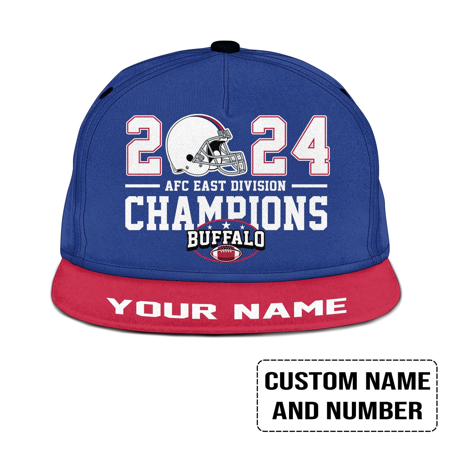 Buffalo American Football 2024 AFC East Champions Snapback Hat Cap Custom, Conquered The East Champs Buffalo Snapback Hat Cap