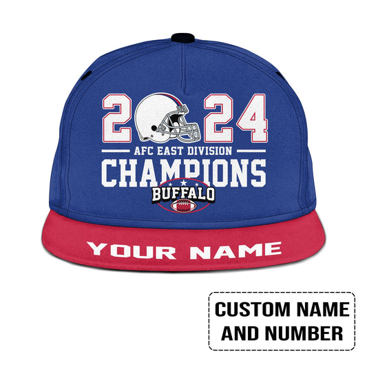 Buffalo American Football 2024 AFC East Champions Snapback Hat Cap Custom, Conquered The East Champs Buffalo Snapback Hat Cap