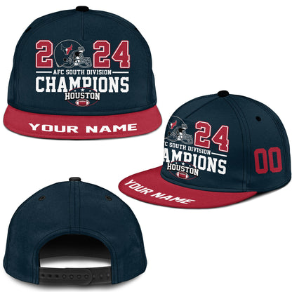 Houston American Football 2024 AFC South Champions Classic Hat Cap Custom, Houston Football Division South Champs Classic Hat Cap