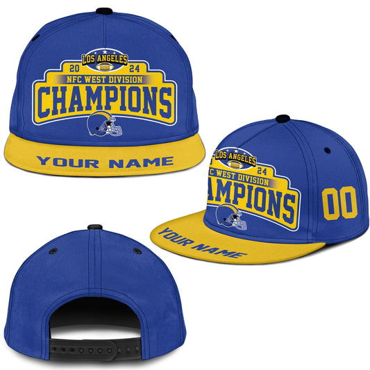 2024 Custom Los Angeles American Football NFC West Division  Champions Snapback Hat Cap, Division Champs Custom Snapback Hat Cap