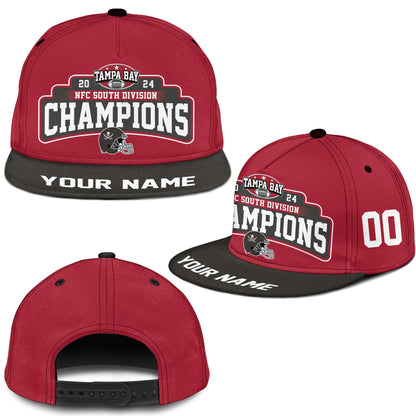 Custom Tampa Bay American Football 2024 NFC South Division Champions Classic Hat Cap, 2024 Tampa Bay Division Champs Custom Classic Hat Cap