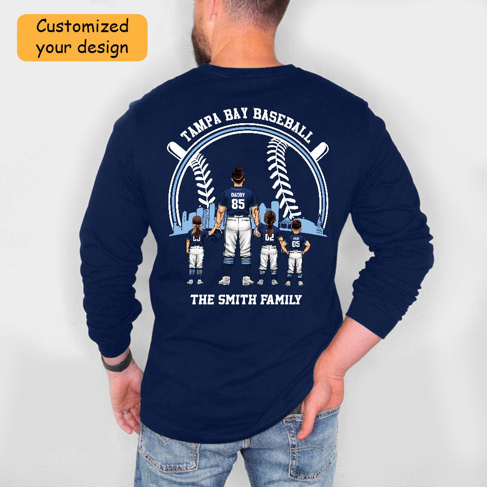 Personalized Tampa Bay Baseball Family Dad Shirt, Perfect Gift For Dad, Father, Grandpa, Family, Baseball Lovers