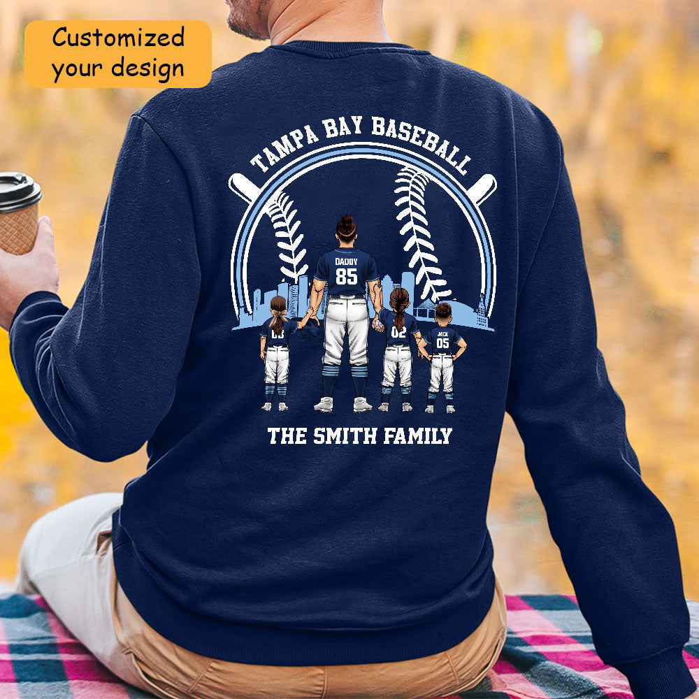 Personalized Tampa Bay Baseball Family Dad Shirt, Perfect Gift For Dad, Father, Grandpa, Family, Baseball Lovers