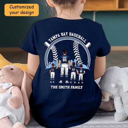 Personalized Tampa Bay Baseball Family Dad Shirt, Perfect Gift For Dad, Father, Grandpa, Family, Baseball Lovers