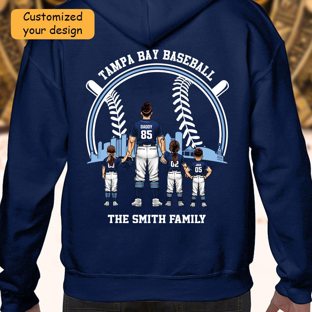 Personalized Tampa Bay Baseball Family Dad Shirt, Perfect Gift For Dad, Father, Grandpa, Family, Baseball Lovers