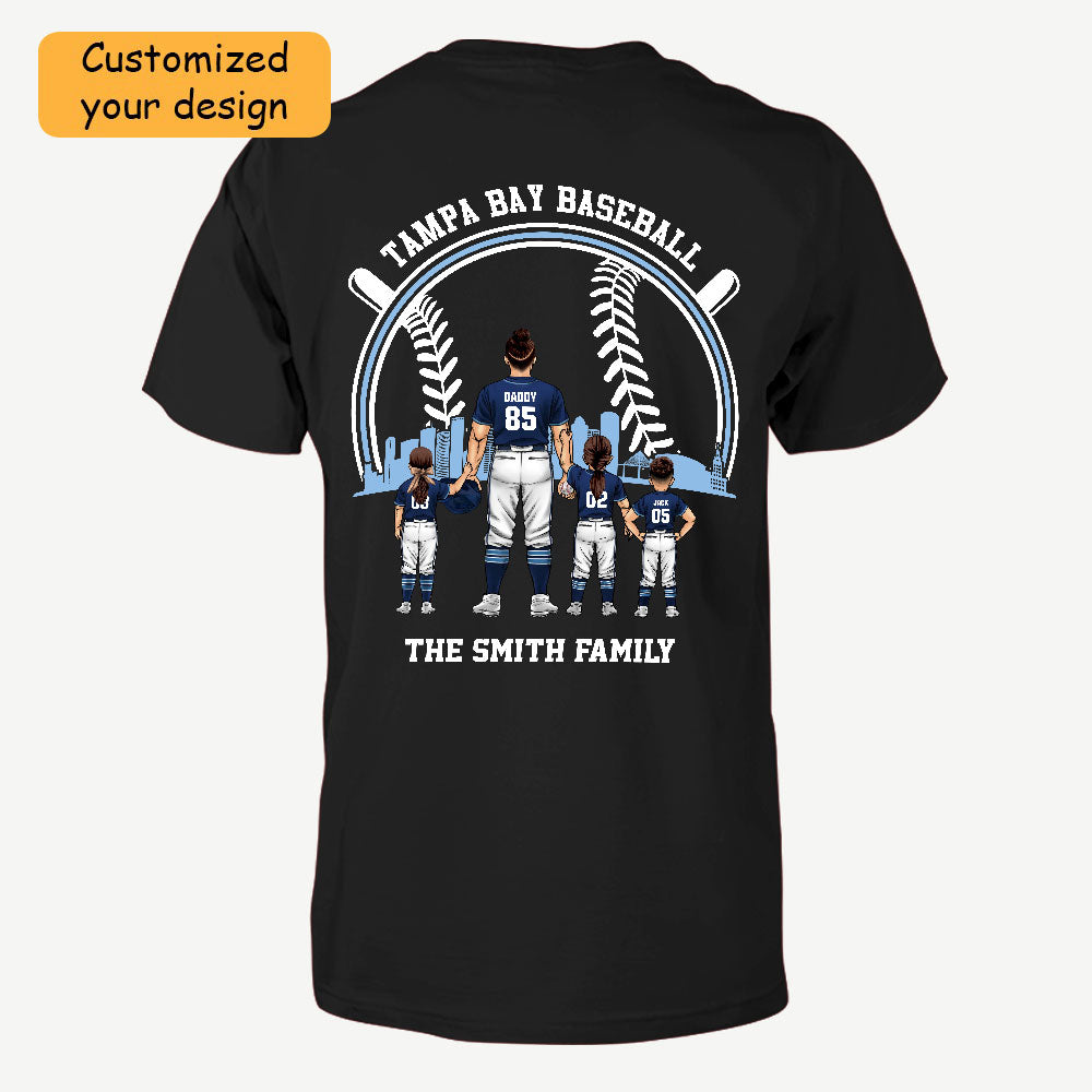 Personalized Tampa Bay Baseball Family Dad Shirt, Perfect Gift For Dad, Father, Grandpa, Family, Baseball Lovers