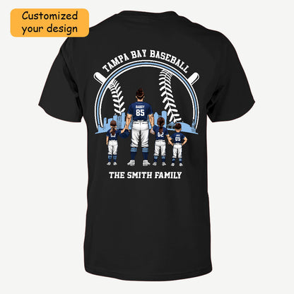 Personalized Tampa Bay Baseball Family Dad Shirt, Perfect Gift For Dad, Father, Grandpa, Family, Baseball Lovers