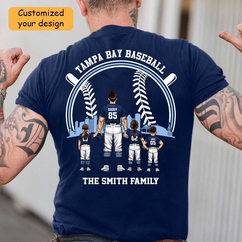 Personalized Tampa Bay Baseball Family Dad Shirt, Perfect Gift For Dad, Father, Grandpa, Family, Baseball Lovers
