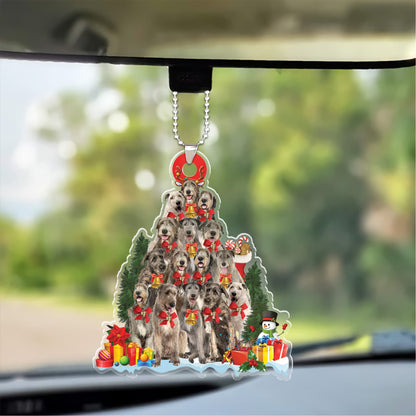 Irish Wolfhound Dogs Christmas Tree Acrylic Keychain, Dog Gifts For Decor Home, Christmas Gift For Dog Lovers