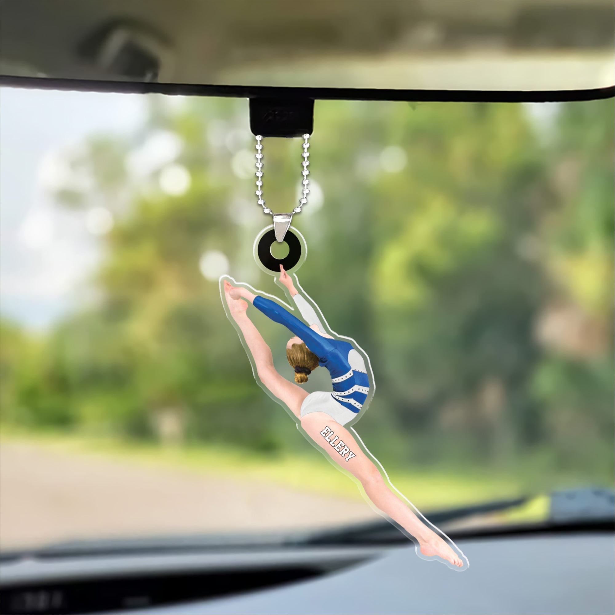 Customized Gymnastics Woman Acrylic Car Ornament - Gift For Gymnasts Female