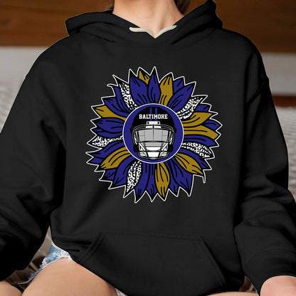 Baltimore Football Sunflower Shirt, Hoodie, Sweatshirt- Football Shirt for Baltimore - Baltimore Men Womens sport sunflower TShirts