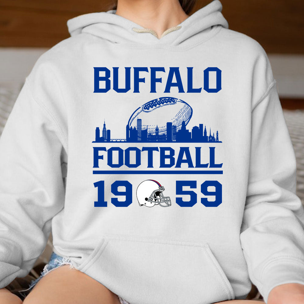 Buffalo Football Skyline Long Sleeve Shirts For Men Women Family Love Buffalo Sport, 1959 Buffalo Football Long Sleeve Shirts