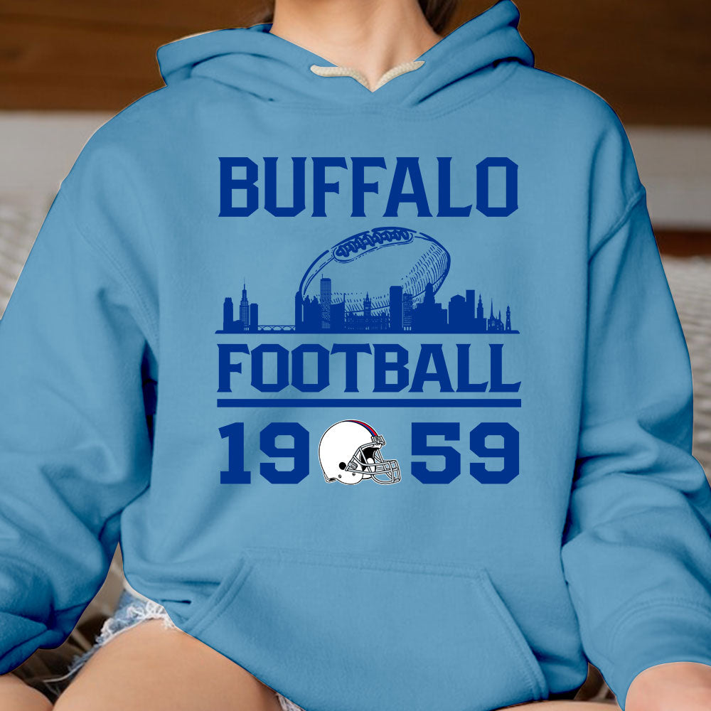 Buffalo Football Skyline Long Sleeve Shirts For Men Women Family Love Buffalo Sport, 1959 Buffalo Football Long Sleeve Shirts