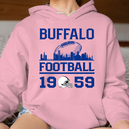 Buffalo Football Skyline Long Sleeve Shirts For Men Women Family Love Buffalo Sport, 1959 Buffalo Football Long Sleeve Shirts