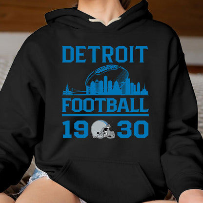 Detroit Football Skyline Long Sleeve Shirts For Men Women Family Love Detroit Sport, 1959 Detroit Football Long Sleeve Shirts