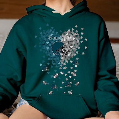 Philadelphia Football Midnight Green and Silver in My Heart Long Sleeve T Shirts hoodie - Gift For Mens, Womens and Philadelphia Lovers