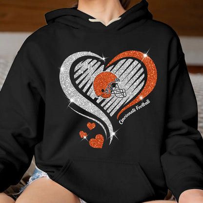 Cincinnati Football Twinkle Heart Sweatshirt, Hoodie, Long Sleeve, T Shirts For Men & Women, Cincinnati Lover