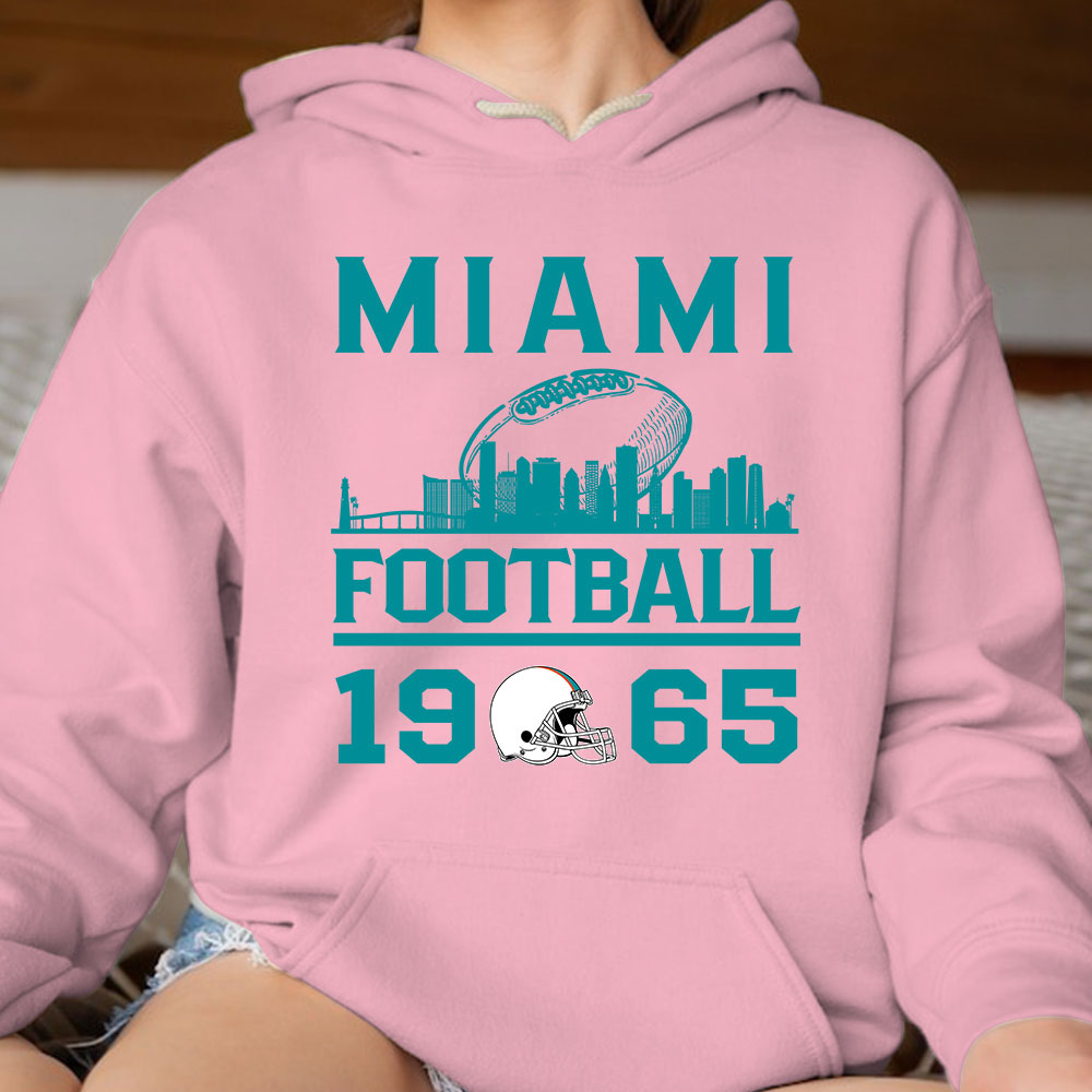 Miami Football Skyline T-Shirts For Men Women Family Love Miami Sport, 1965 Miami Football T-Shirts