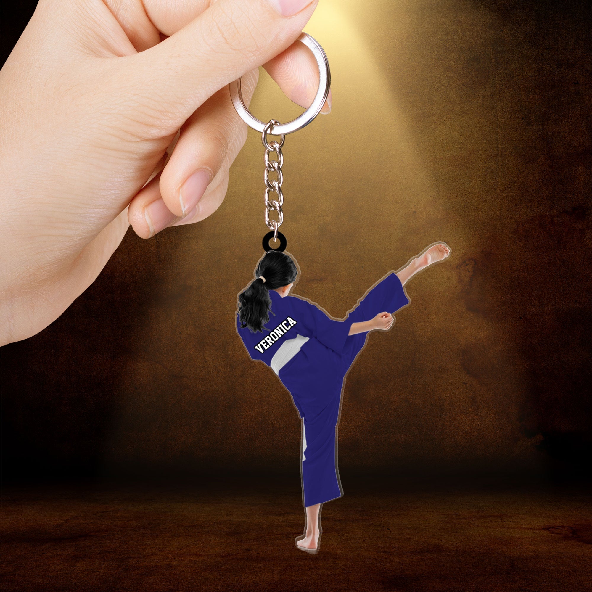 Personalized Girl Karate, Taekwondo Girl, Martial Acrylic Keychain For Daughter - Gift For Karate Team, Karate Lovers