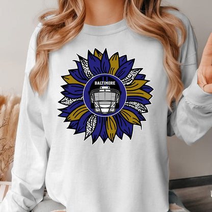 Baltimore Football Sunflower Shirt, Hoodie, Sweatshirt- Football Shirt for Baltimore - Baltimore Men Womens sport sunflower TShirts