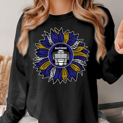 Baltimore Football Sunflower Shirt, Hoodie, Sweatshirt- Football Shirt for Baltimore - Baltimore Men Womens sport sunflower TShirts