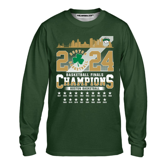 Boston American Basketball 2024 Playoff Final Champions Long Sleeve Shirt, Basketball Champs Shirt For Boston Basketball Fans
