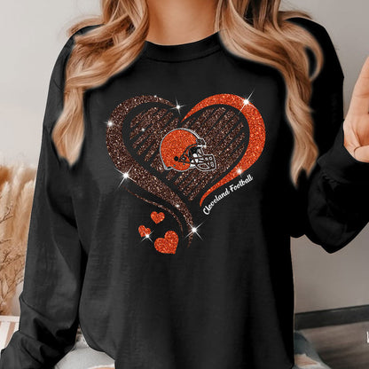 Cleveland Football Twinkle Heart T Shirts, Sweatshirt, Hoodie, Long Sleeve For Men & Women, Cleveland Lover