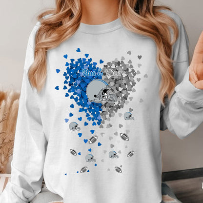 Detroit Football Silver and Blue in My Heart T Shirts hoodie, Sweatshirt - Gift For Mens, Womens and Detroit Lovers