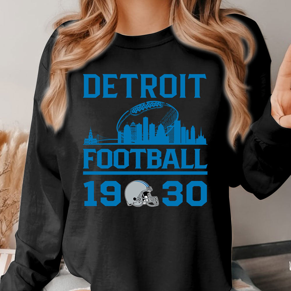 Detroit Football Skyline Hoodie For Men Women Family Love Detroit Sport, 1930 Detroit Football Hoodie