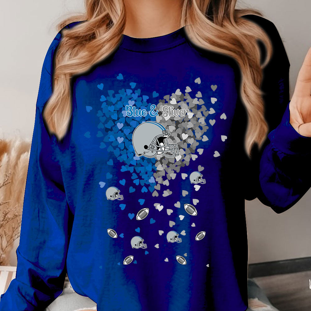 Detroit Football Silver and Blue in My Heart T Shirts hoodie, Sweatshirt - Gift For Mens, Womens and Detroit Lovers