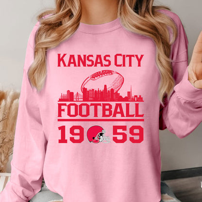 Kansas City Football Skyline Sweatshirt For Men Women Family Love Kansas City Sport, 1959 Kansas City Football Sweatshirt