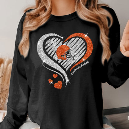 Cincinnati Football Twinkle Heart T Shirts, Sweatshirt, Hoodie, Long Sleeve For Men & Women, Cincinnati Lover