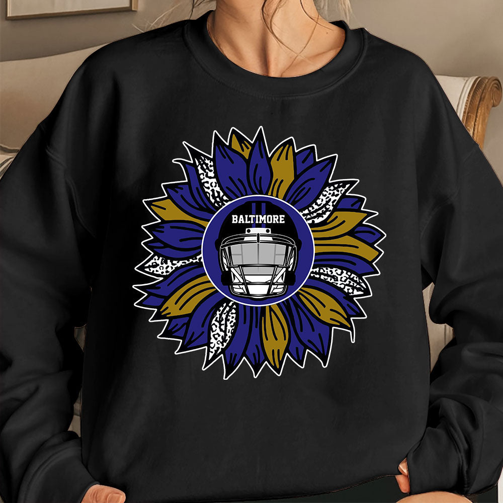 Baltimore Football Sunflower Shirt, Hoodie, Sweatshirt- Football Shirt for Baltimore - Baltimore Men Womens sport sunflower TShirts