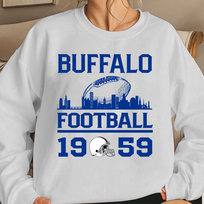 Buffalo Football Skyline Long Sleeve Shirts For Men Women Family Love Buffalo Sport, 1959 Buffalo Football Long Sleeve Shirts