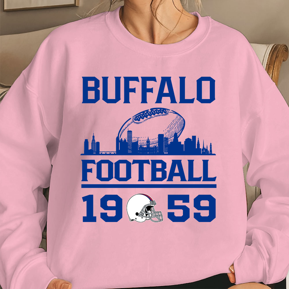 Buffalo Football Skyline Long Sleeve Shirts For Men Women Family Love Buffalo Sport, 1959 Buffalo Football Long Sleeve Shirts