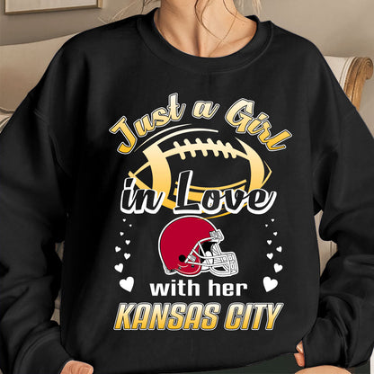 Kansas City Football Just A Girl In Love With her Kansas City T Shirt, Hoodie, Sweatshirt, Long Sleeve