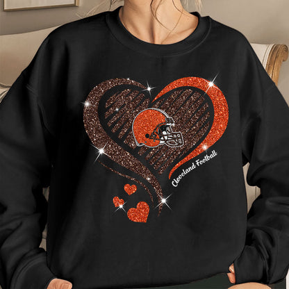 Cleveland Football Twinkle Heart Sweatshirt, Hoodie, Long Sleeve, T Shirts For Men & Women, Cleveland Lover
