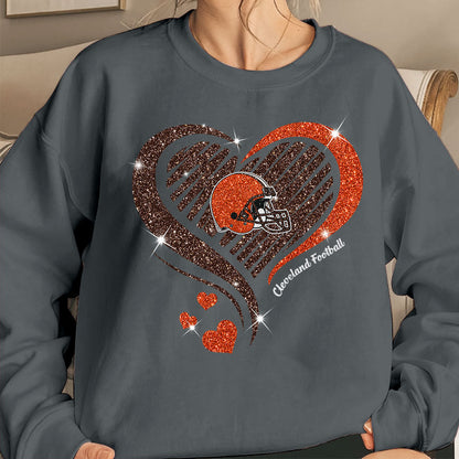 Cleveland Football Twinkle Heart Sweatshirt, Hoodie, Long Sleeve, T Shirts For Men & Women, Cleveland Lover