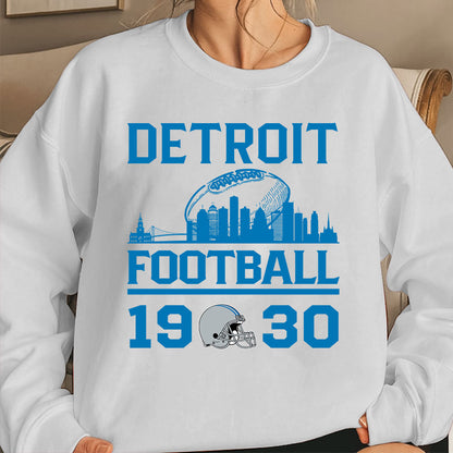 Detroit Football Skyline Hoodie For Men Women Family Love Detroit Sport, 1930 Detroit Football Hoodie