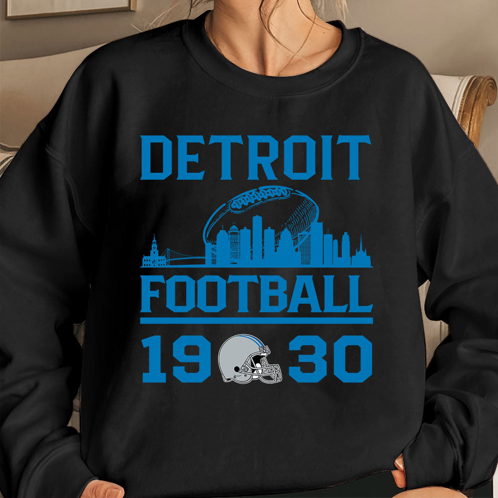 Detroit Football Skyline Long Sleeve Shirts For Men Women Family Love Detroit Sport, 1959 Detroit Football Long Sleeve Shirts