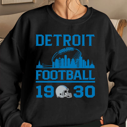 Detroit Football Skyline Long Sleeve Shirts For Men Women Family Love Detroit Sport, 1959 Detroit Football Long Sleeve Shirts