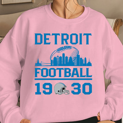 Detroit Football Skyline Hoodie For Men Women Family Love Detroit Sport, 1930 Detroit Football Hoodie