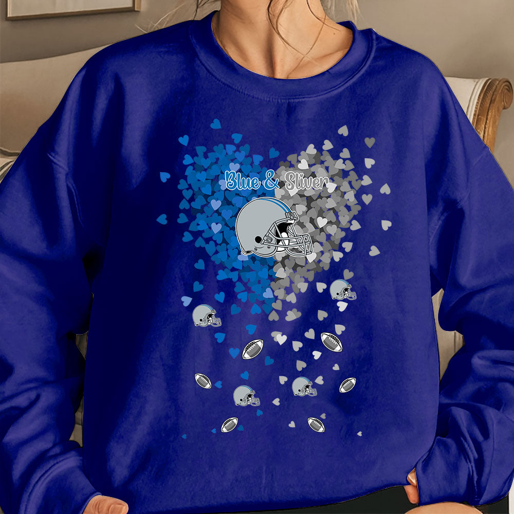 Detroit Football Silver and Blue in My Heart T Shirts hoodie, Sweatshirt - Gift For Mens, Womens and Detroit Lovers