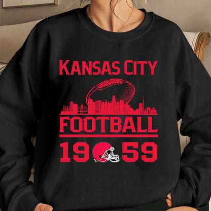 Kansas City Football Skyline Sweatshirt For Men Women Family Love Kansas City Sport, 1959 Kansas City Football Sweatshirt