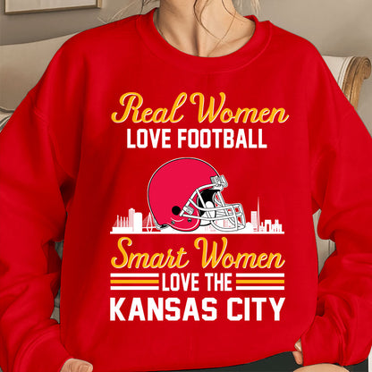 Kansas City Football Real Women Love Football Smart Women Love The Kansas City Hoodie, Sweatshirt, Long Sleeve, T Shirts For Kansas City Lovers