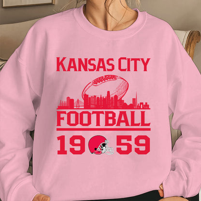 Kansas City Football Skyline Sweatshirt For Men Women Family Love Kansas City Sport, 1959 Kansas City Football Sweatshirt