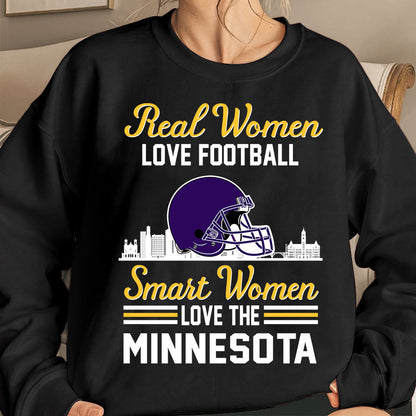 Minnesota Football Real Women Love Football Smart Women Love The Minnesota Long Sleeve, T Shirts, Hoodie, Sweatshirt For Minnesota Lovers