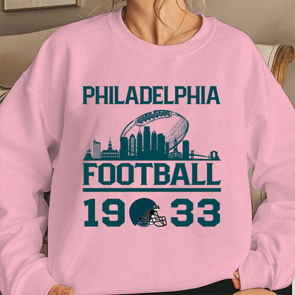 Philadelphia Football Skyline Sweatshirt For Men Women Family Love Philadelphia Sport, 1933 Philadelphia Football Sweatshirt